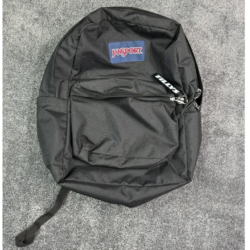 JanSport SuperBreak Plus Black Backpack Laptop Sleeve JS0A4QUE Mens Womens